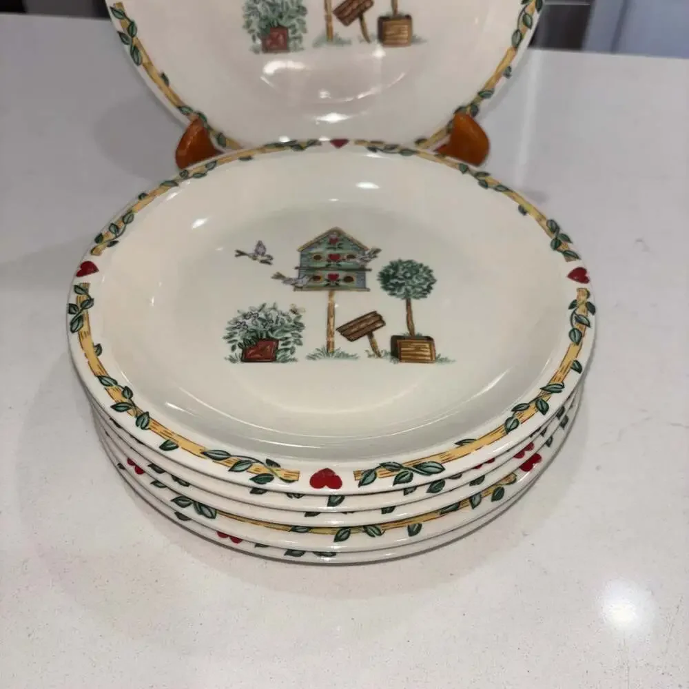Thomson Pottery Birdhouse Pattern Salad Plates (Set of 6)